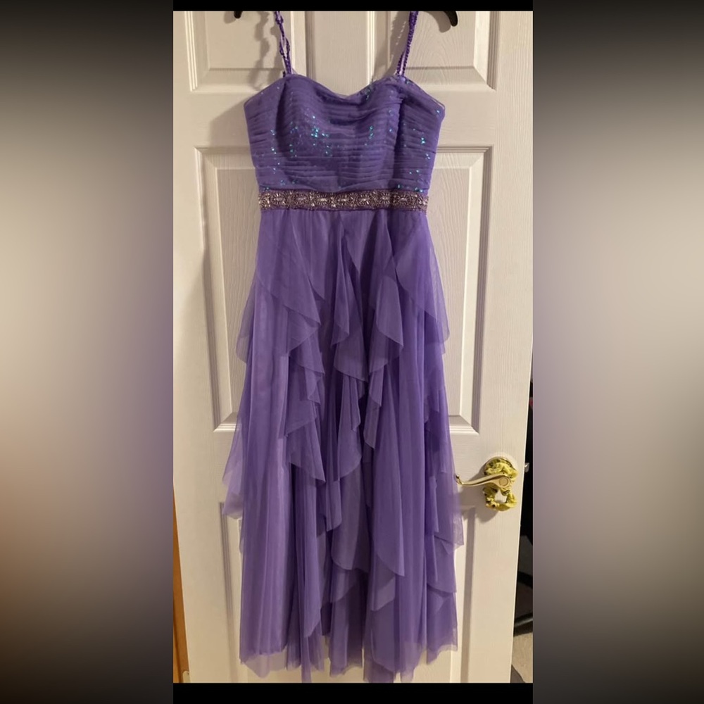 Adrianna Papell floor length Lavender Prom Dress